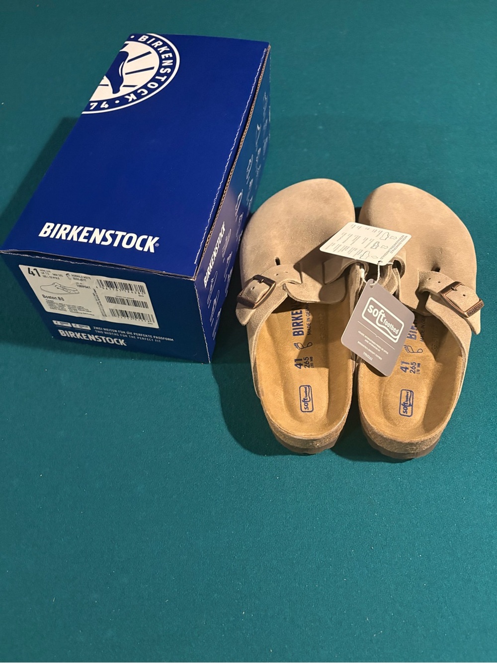 Birkenstock Kids Soft Footbed Clog in Tan Suede